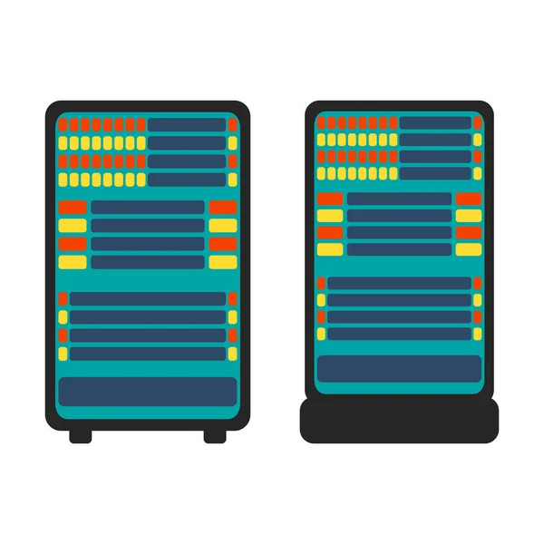 Het pictogram van de server van het database. Platte vectorillustratie op witte achtergrond — Stockvector