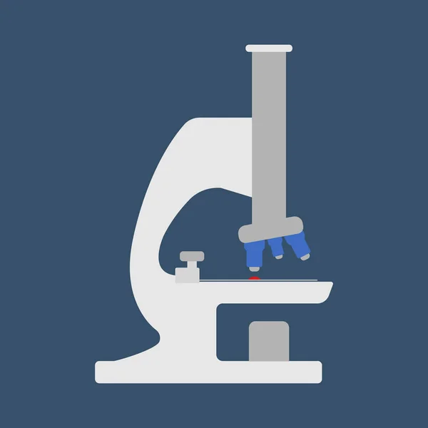 Microscope. Medical object flat icon. Vector Illustration. — Stock Vector