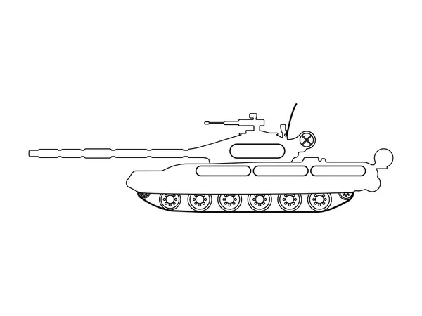 タンクの概要。軍事機器のアイコン。ベクトル図 — ストックベクタ