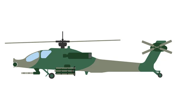 Карикатурный вертолет. Значок военной техники. Векторная иллюстрация — стоковый вектор