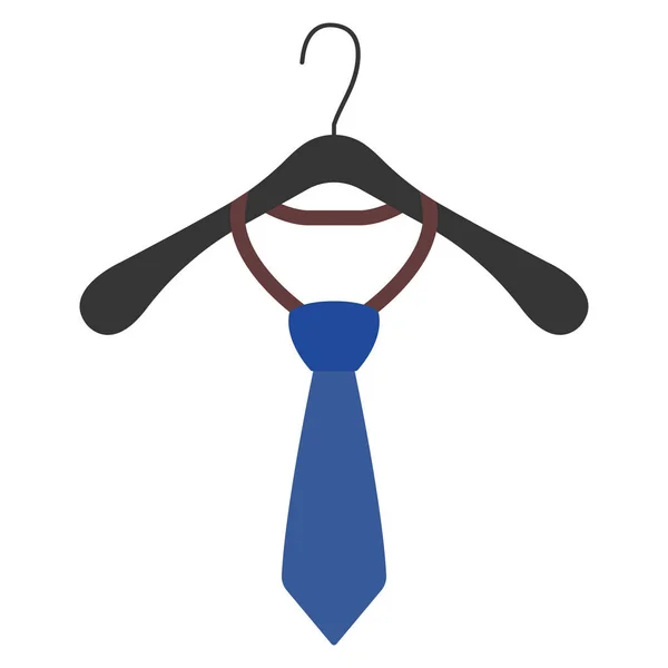 Clothes Hanger with tie icon and sign. Vector Illustration. — Stock Vector