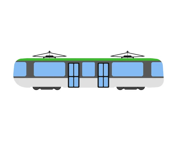 Tramwaj płaskie ikona i logo. Ilustracja kreskówka wektor — Wektor stockowy