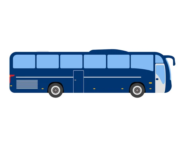 Λεωφορείο επίπεδη εικόνα και το λογότυπο. Καρτούν εικονογράφηση φορέα — Διανυσματικό Αρχείο