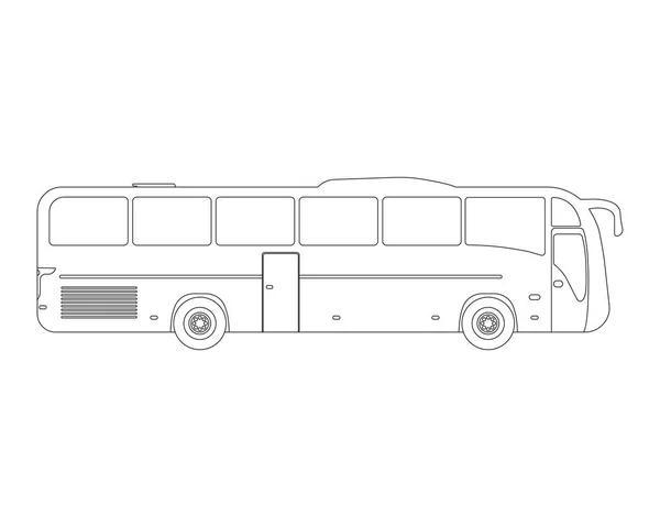 Bus icône plate et logo. Schéma Illustration vectorielle — Image vectorielle