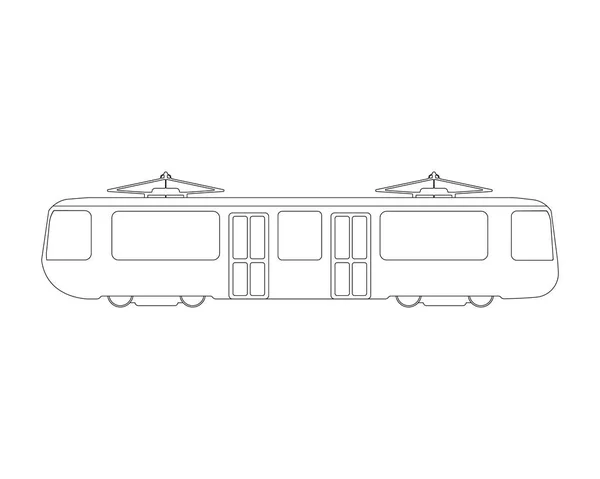 Straßenbahn flaches Symbol und Logo. Skizzenvektorillustration — Stockvektor