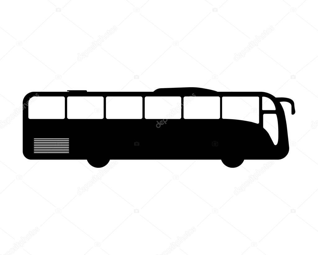 Bus flat icon and logo. Silhouette Vector illustration