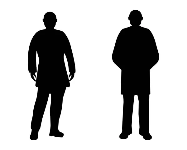 Männer Silhouette auf weißem Hintergrund. Vektorillustration — Stockvektor