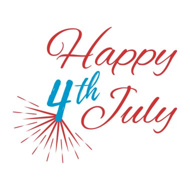 Mutlu 4 th Temmuz tebrik kartı vektör çizim.