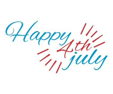 Mutlu 4 th Temmuz tebrik kartı vektör çizim.