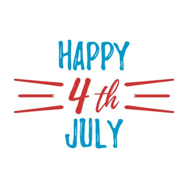 Mutlu 4 th Temmuz tebrik kartı vektör çizim.