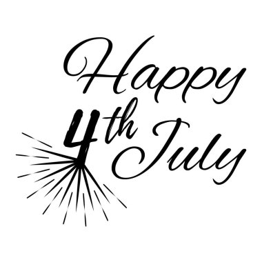 Mutlu 4 th Temmuz tebrik kartı vektör çizim.