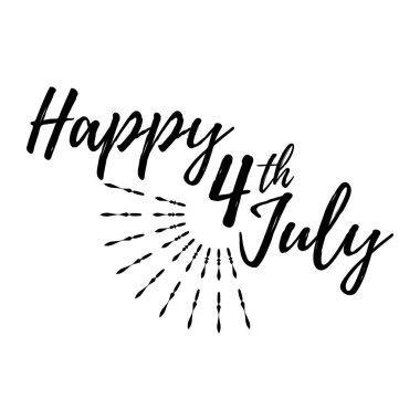 Mutlu 4 th Temmuz tebrik kartı vektör çizim.
