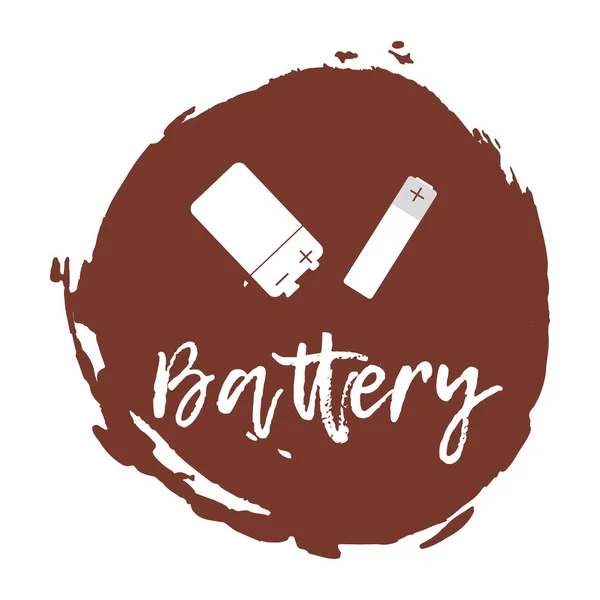 Ikona - baterii do sortowania recyklingu odpadów. Ilustracja wektorowa — Wektor stockowy