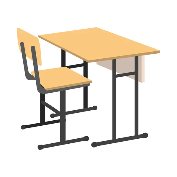 Cartoon School Desk icon. Isolated Vector illustration — Stock Vector
