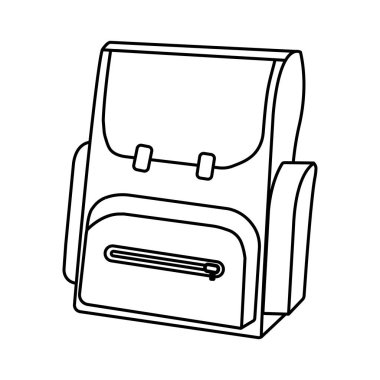 Anahat çantanı simgesi. Okul malzemeleri.