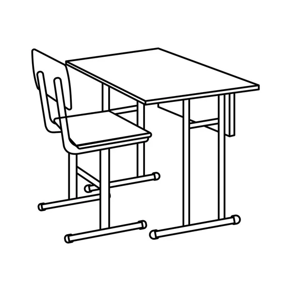 Значок Outline School Desk. Изолированная векторная иллюстрация — стоковый вектор