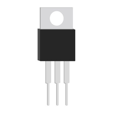 Transistör çizgi film simgesi. Vektör çizim