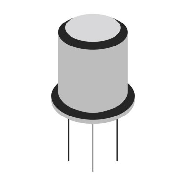 Transistör çizgi film simgesi. Vektör çizim