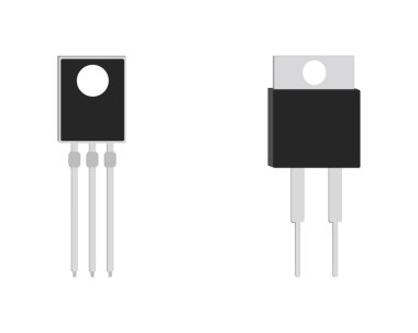 Transistör izometrik simgesi. Vektör çizim