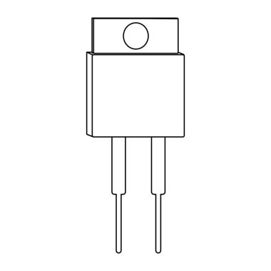 Transistör anahat simgesi. Vektör çizim