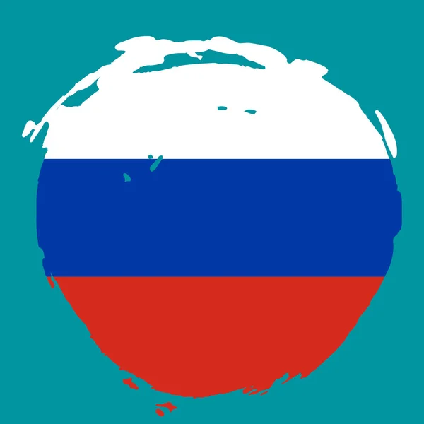 Bandera de Rusia sobre fondo azul. Ilustración vectorial . — Vector de stock
