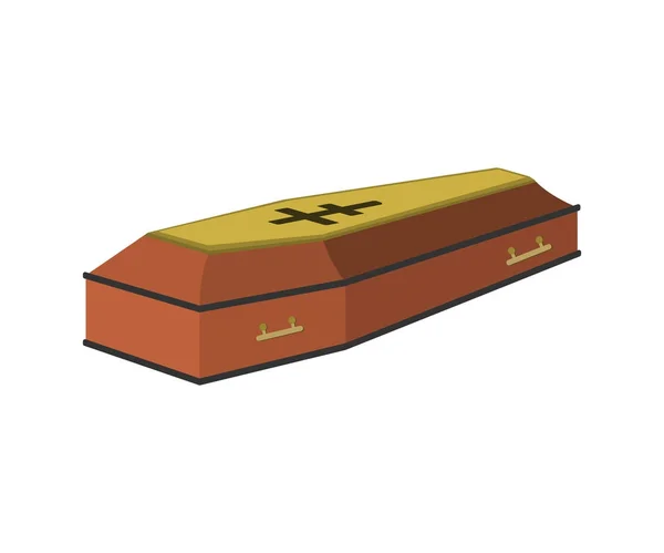 Coffin icono de dibujos animados. Ilustración vectorial aislada . — Archivo Imágenes Vectoriales