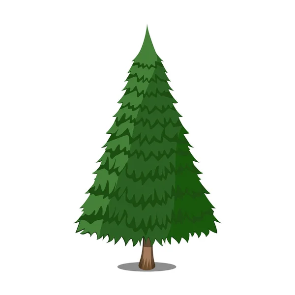 Δέντρο Xmas εικονίδιο. Κινούμενα σχέδια στυλ. Εικονογράφηση φορέα για την ημέρα των Χριστουγέννων. — Διανυσματικό Αρχείο