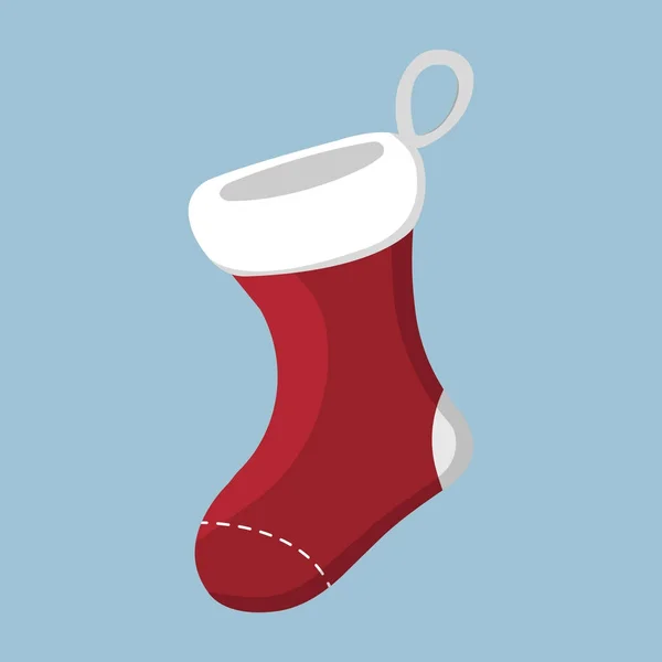 Socke Xmas Ikone. Cartoon-Stil. Vektor-Illustration für Weihnachten. — Stockvektor