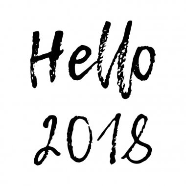 Neşeli Noel kartı ile hat Merhaba 2018. Selamlar, tebrikler için şablon Yeni eve taşınma partisi afişleri, Davetiyeler, fotoğraf bindirmeleri. Vektör çizim