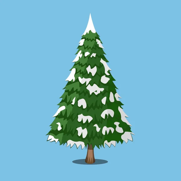 Boże Narodzenie drzewo, Boże Narodzenie ikona. Stylu cartoon. Ilustracja wektorowa na Boże Narodzenie — Wektor stockowy