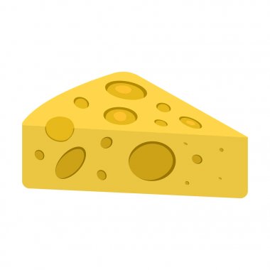 Peynir simgesi. Beyaz arka plan Barbekü ve piknik etiketinde. Karikatür tarzı. Vektör çizim