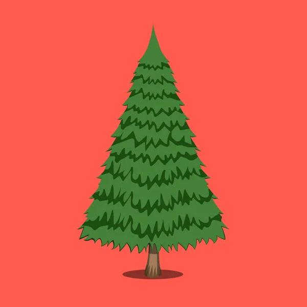 Kerstboom, Xmas pictogram. Cartoon stijl. Vectorillustratie voor Kerstdag — Stockvector