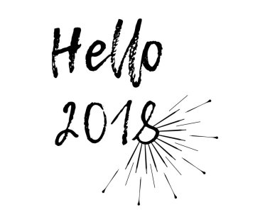 Kuvvetli güneş ışığı ve hat Merhaba 2018 neşeli Noel kartı. Selamlar, tebrikler için şablon Yeni eve taşınma partisi afişleri, Davetiyeler, fotoğraf bindirmeleri. Vektör çizim