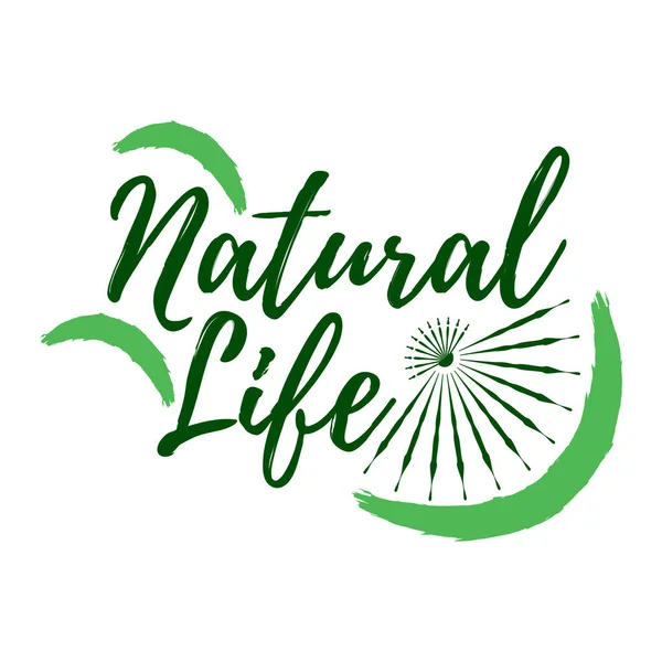 Etiqueta Natural Life. Eco estilo y Wellness Life. Insignias de estilo de vida saludable. Icono de ilustración vectorial — Vector de stock