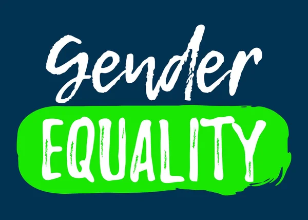 Rótulo Igualdade de Gênero. Fonte com Brush. Emblemas de Direitos Iguais. Ícone de ilustração vetorial —  Vetores de Stock