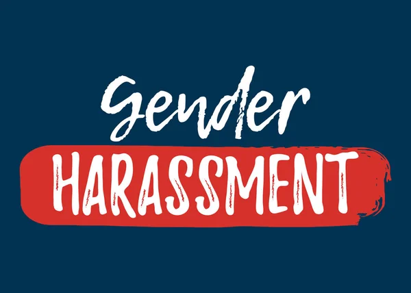 Gender Harassment label. Fonta dengan Brush. Hak yang sama lencana. Ikon ilustrasi vektor - Stok Vektor