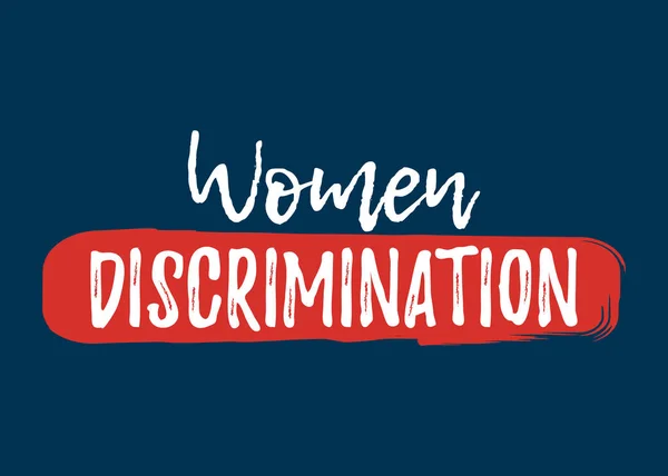 Women Discrimination label. Fonta dengan Brush. Hak yang sama lencana. Ikon ilustrasi vektor - Stok Vektor