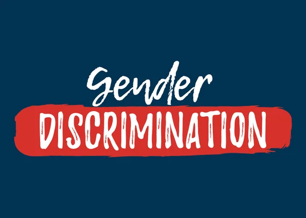 Rótulo de discriminação de gênero. Fonte com Brush. Emblemas de Direitos Iguais. Ícone de ilustração vetorial —  Vetores de Stock