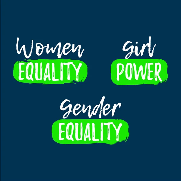 Set dari label Gender Equality. Fonta dengan Brush. Hak yang sama lencana. Ikon ilustrasi vektor - Stok Vektor
