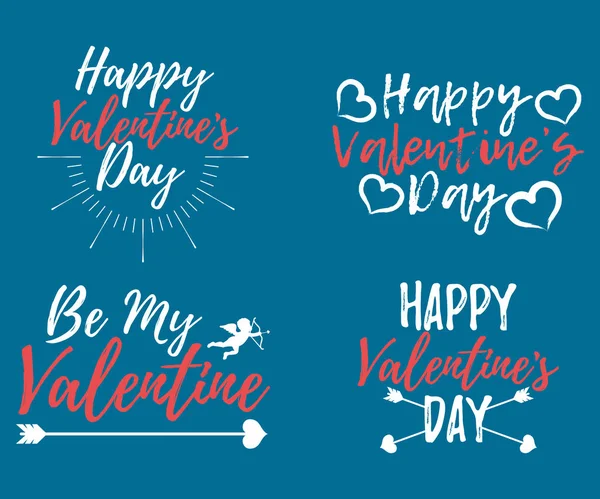 Conjunto de etiqueta Love. Fuente con Brush. Placas de San Valentín. Icono de ilustración vectorial — Vector de stock