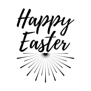 Mutlu Paskalya günü etiket. Yazı tipi fırça ile. Paskalya günü rozetleri. Vektör çizim simgesi