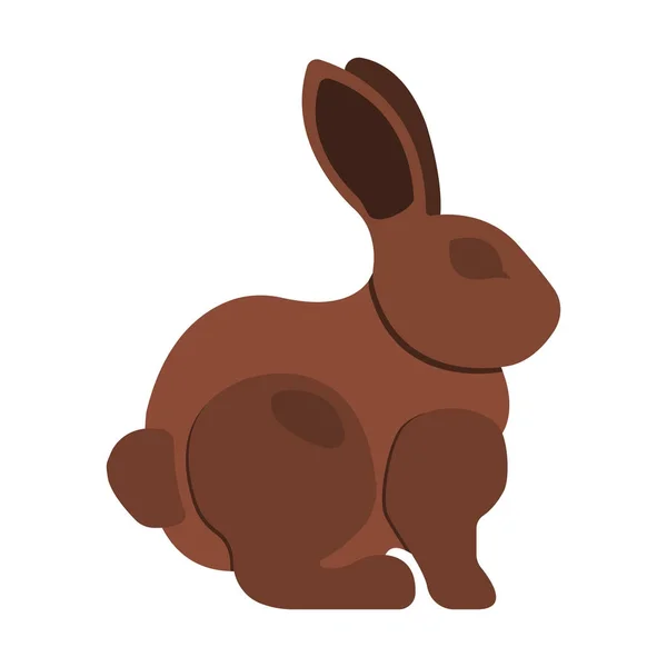 Velikonoční zajíc ikona. Čokoládové štítek králík na bílém pozadí. Kreslený styl. Vektorové ilustrace — Stockový vektor