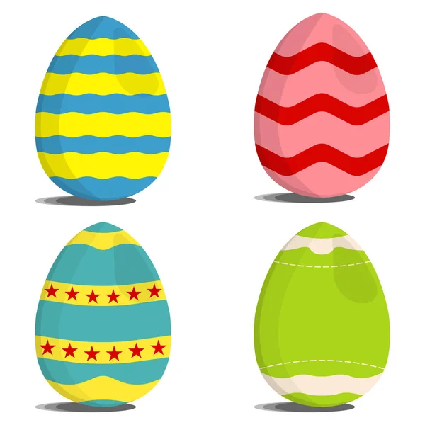 Conjunto de Huevo Caza icono. Etiqueta de huevo de Pascua sobre fondo blanco. Estilo de dibujos animados. Ilustración vectorial — Vector de stock