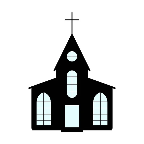 L'icône de l'église. Label de Pâques sur fond blanc. Style simple. Illustration vectorielle — Image vectorielle