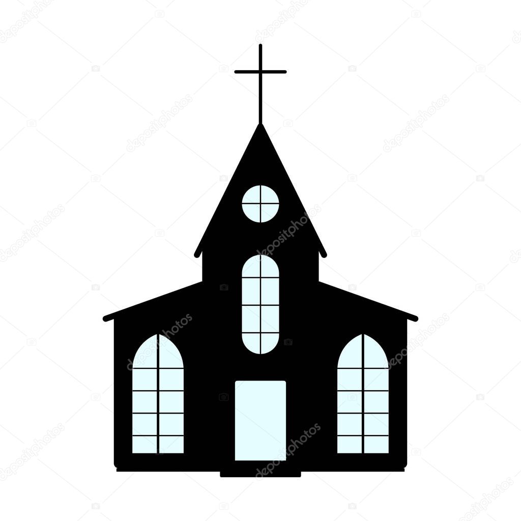 Church icon. Easter label on white Background. Simple style. Vector Illustration