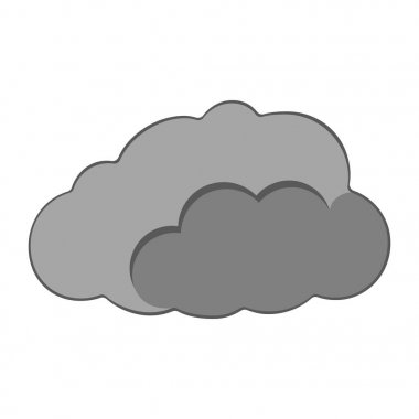 Bulut simgesi. Beyaz arka plan üzerinde Web hava etiketi. Çizgi film vektör çizim