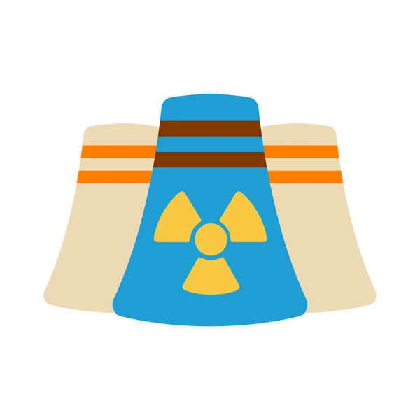 Kerncentrale pictogram. Energielabel voor Web op witte achtergrond. Platte vectorillustratie — Stockvector