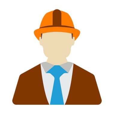 Mühendis simgesi. Beyaz arka plan üzerinde Web enerji etiketi. Düz vektör çizim.