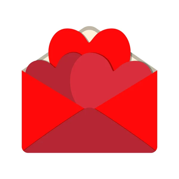 Icono del correo de Valentine. Love and Gifts for Web sobre fondo blanco. Ilustración de vectores planos — Vector de stock