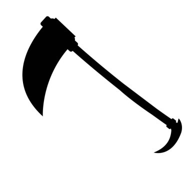 Balta simgesi. Etiket fantezi ve Ortaçağ silah. Basit tarzı. Vektör çizim logo